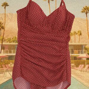 Vintage Style Miraclesuit Ruche Front, Size 10